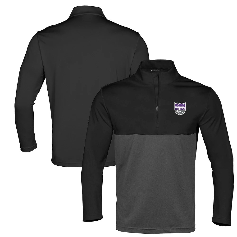 Haut noir à fermeture éclair quart de tour Pursue des Sacramento Kings pour homme