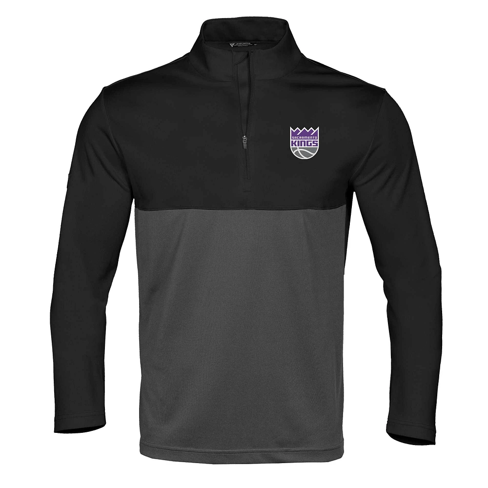 Haut noir à fermeture éclair quart de tour Pursue des Sacramento Kings pour homme