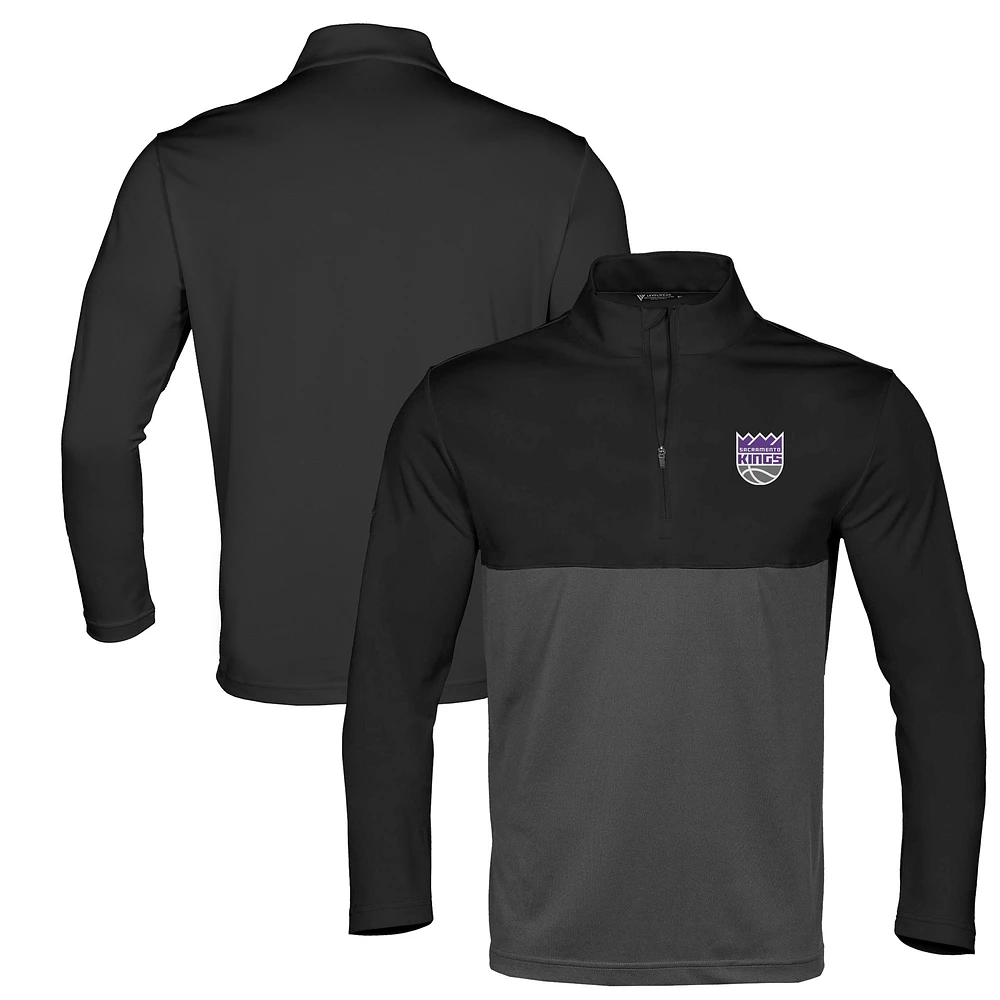 Haut noir à fermeture éclair quart de tour Pursue des Sacramento Kings pour homme