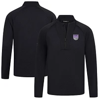 Men's Levelwear Black Sacramento Kings Volley Quarter-Zip Top