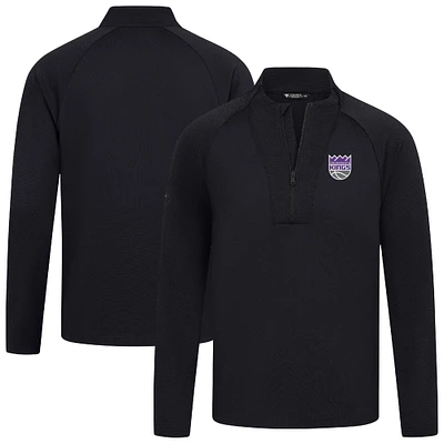 Men's Levelwear Black Sacramento Kings Volley Quarter-Zip Top