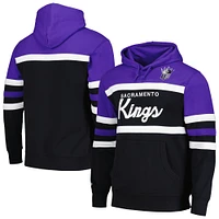 Men's Mitchell & Ness Black/Purple Sacramento Kings Head Coach Pullover Hoodie