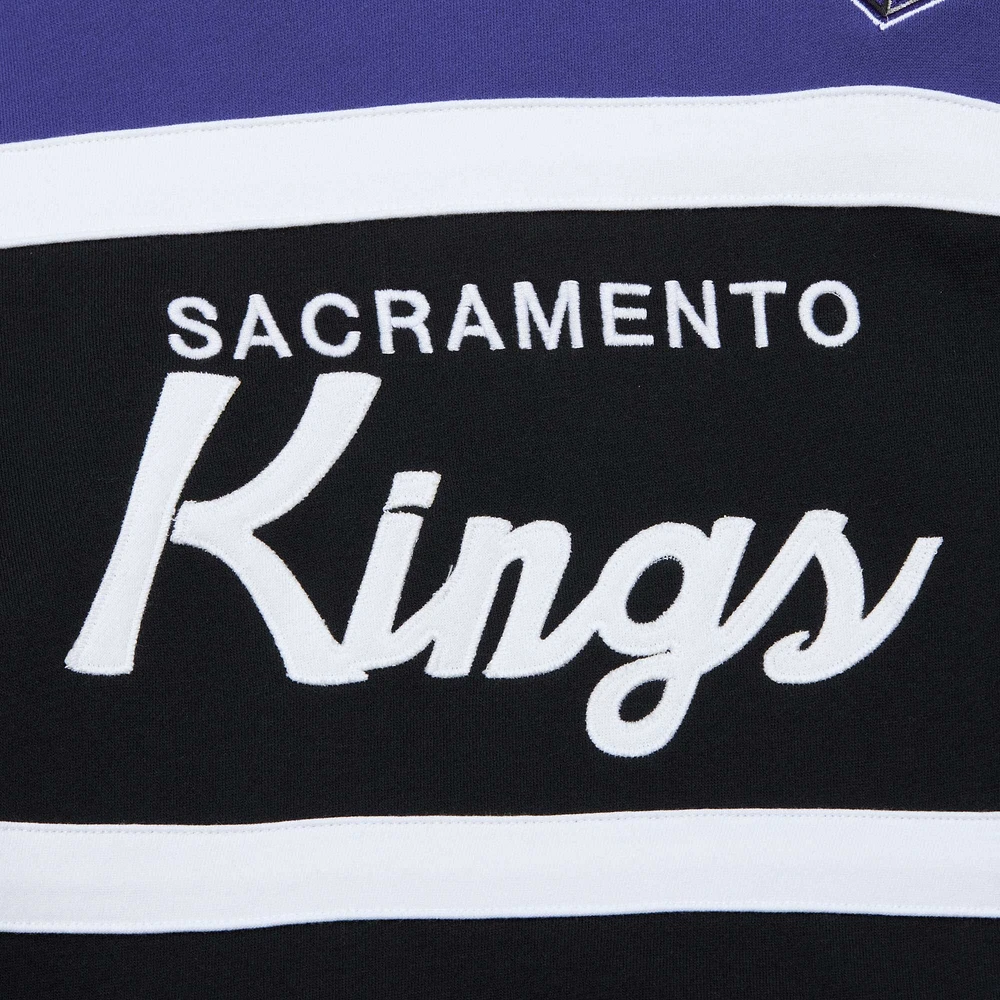 Sweat à capuche Mitchell & Ness pour hommes, noir/violet, entraîneur-chef des Sacramento Kings