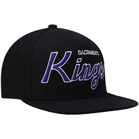 Men's Mitchell & Ness Black Sacramento Kings Hardwood Classics Script 2.0 Snapback Hat