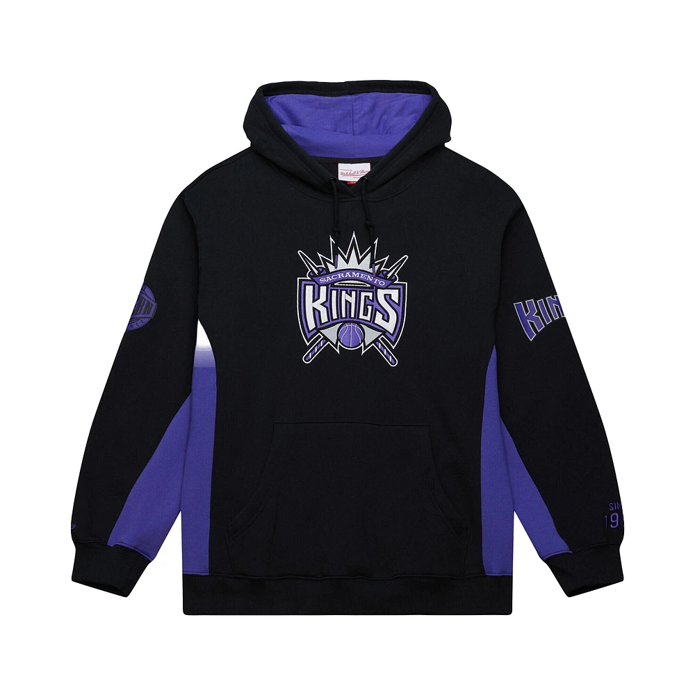 Men's Mitchell & Ness Black Sacramento Kings Hardwood Classics Team Origins Fleece Pullover Hoodie