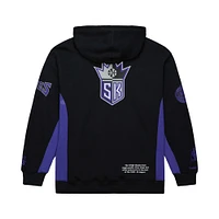 Men's Mitchell & Ness Black Sacramento Kings Hardwood Classics Team Origins Fleece Pullover Hoodie