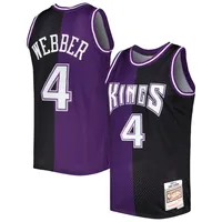 Chris Webber Sacramento Kings Mitchell & Ness Hardwood Classics 2000/01  Split Swingman Jersey - Purple/Black