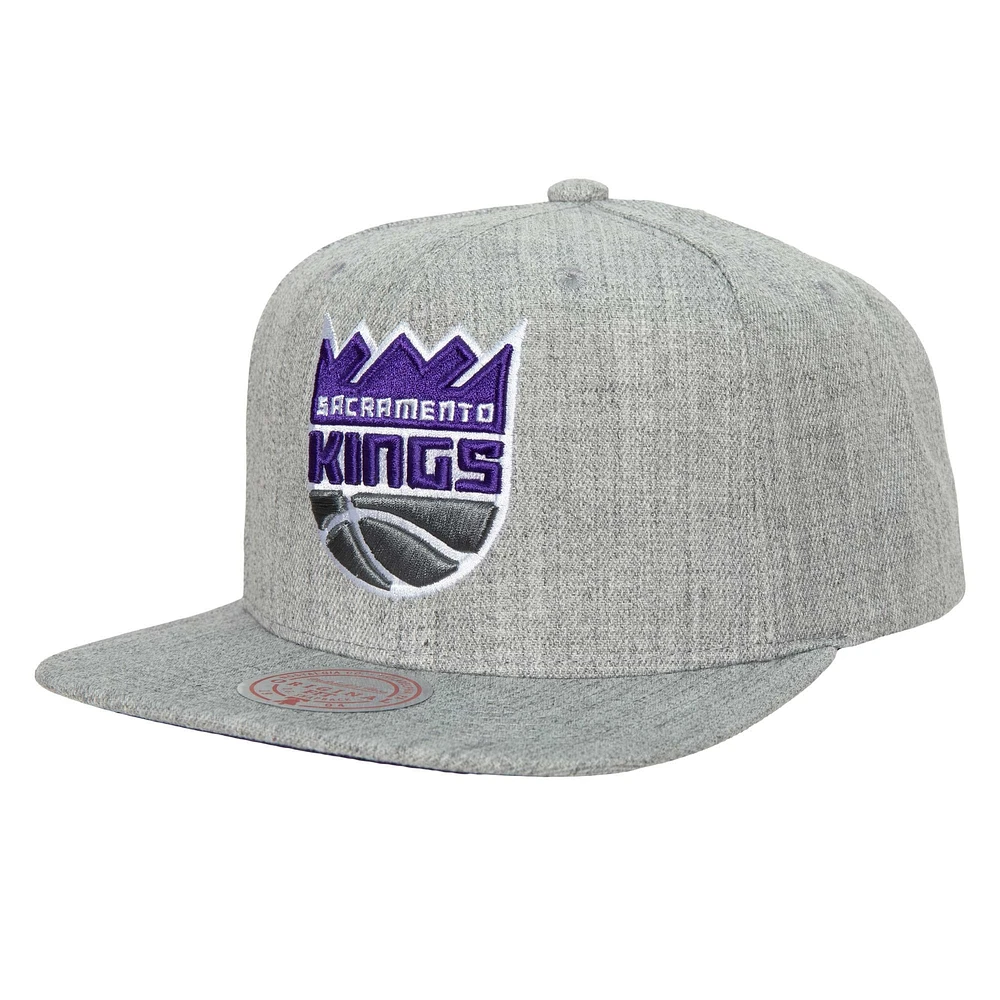 Casquette Snapback Sacramento Kings Hardwood Classics 2.0 Mitchell & Ness Heather Grey pour homme