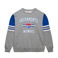 Sweat-shirt à capuche All Over 4.0 gris chiné pour homme des Sacramento Kings de Mitchell & Ness Hardwood Classics