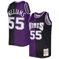 Maillot Swingman divisé Mitchell & Ness Jason Williams violet/noir pour hommes des Sacramento Kings Hardwood Classics 2000/01