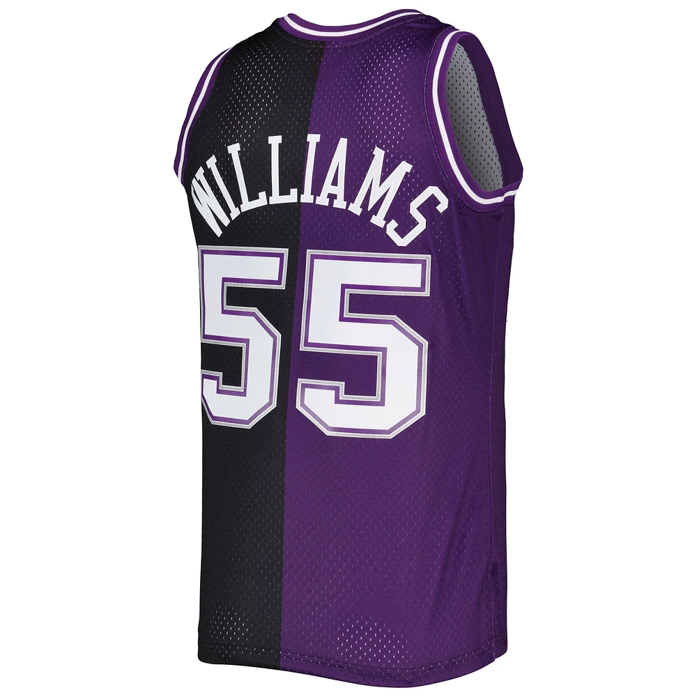 Maillot Swingman divisé Mitchell & Ness Jason Williams violet/noir pour hommes des Sacramento Kings Hardwood Classics 2000/01