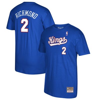 Men's Mitchell & Ness Mitch Richmond Royal Sacramento Kings 35th Anniversary Hardwood Classics Name Number T-Shirt