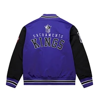 Men's Mitchell & Ness  Purple Sacramento Kings Hardwood Classic Primetime Full-Snap Satin Jacket