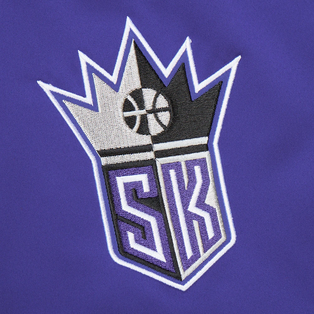 Men's Mitchell & Ness  Purple Sacramento Kings Hardwood Classic Primetime Full-Snap Satin Jacket