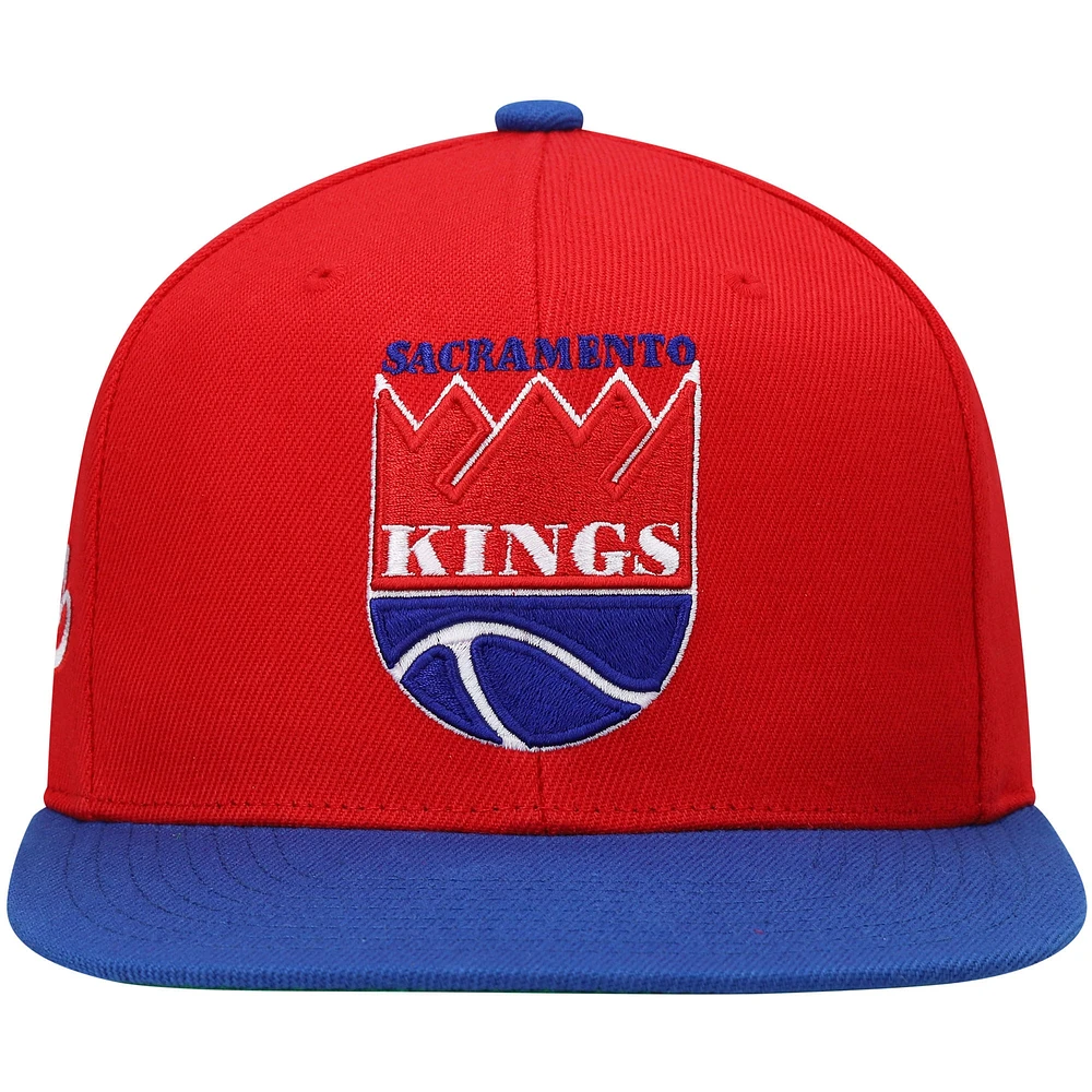 Men's Mitchell & Ness Red/Royal Sacramento Kings Hardwood Classics Snapback Hat