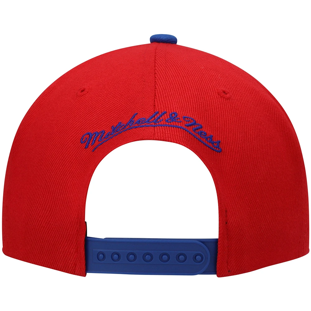 Casquette Mitchell & Ness pour homme Red/Royal Sacramento Kings Hardwood Classics Snapback