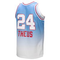 Men's Mitchell & Ness Reggie Theus White/Light Blue Sacramento Kings 1985/86 Hardwood Classics Fadeaway Swingman Player Jersey