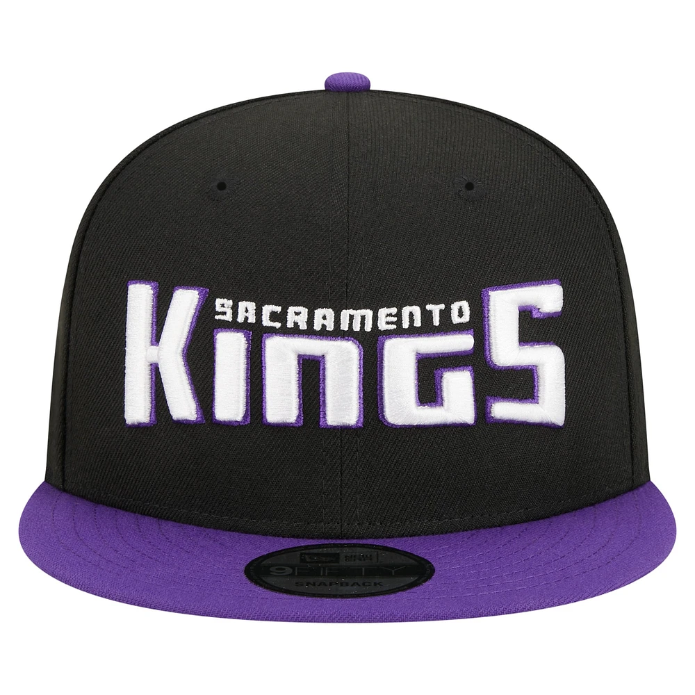 Casquette Snapback Jersey Hook Statement Edition 9FIFTY Sacramento Kings noire/violette pour homme de New Era