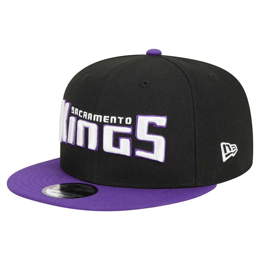 Casquette Snapback Jersey Hook Statement Edition 9FIFTY Sacramento Kings noire/violette pour homme de New Era