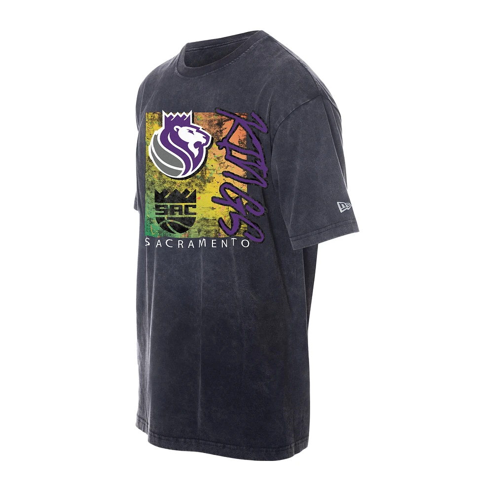 T-shirt délavé aux enzymes Sport Classics Distressed Sacramento Kings pour homme de New Era