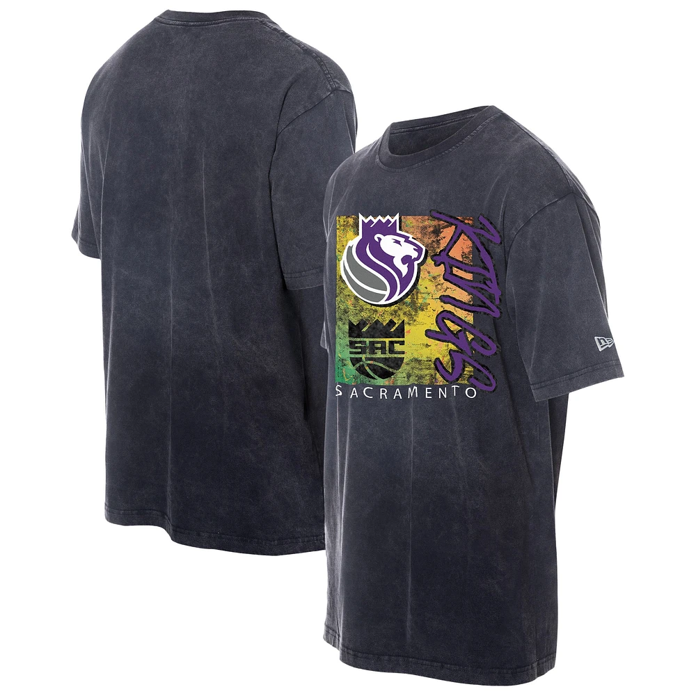 T-shirt délavé aux enzymes Sport Classics Distressed Sacramento Kings pour homme de New Era