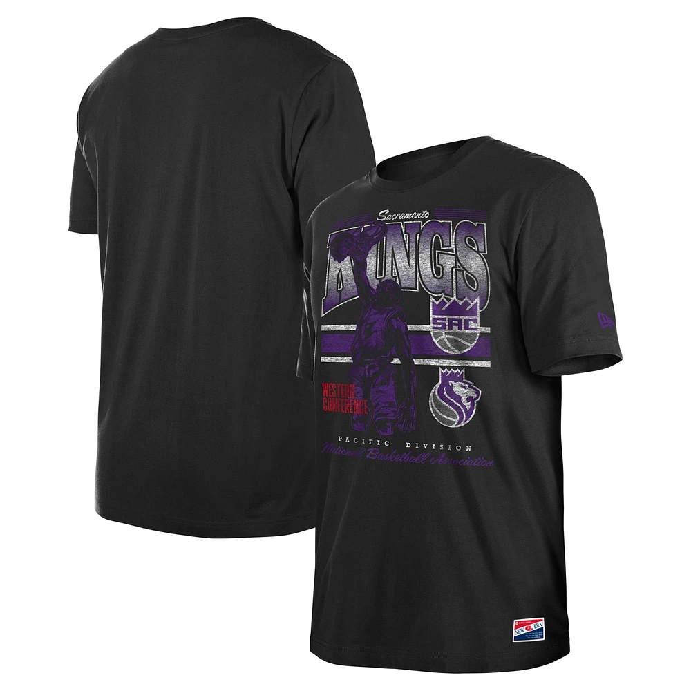 T-shirt oversize délavé aux enzymes Sacramento Kings noir New Era pour homme