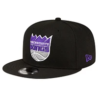 Men's New Era Black Sacramento Kings Official Team Color 9FIFTY Snapback Hat