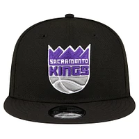 Men's New Era Black Sacramento Kings Official Team Color 9FIFTY Snapback Hat