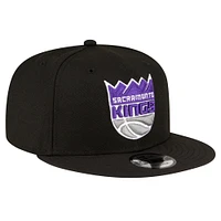 Men's New Era Black Sacramento Kings Official Team Color 9FIFTY Snapback Hat