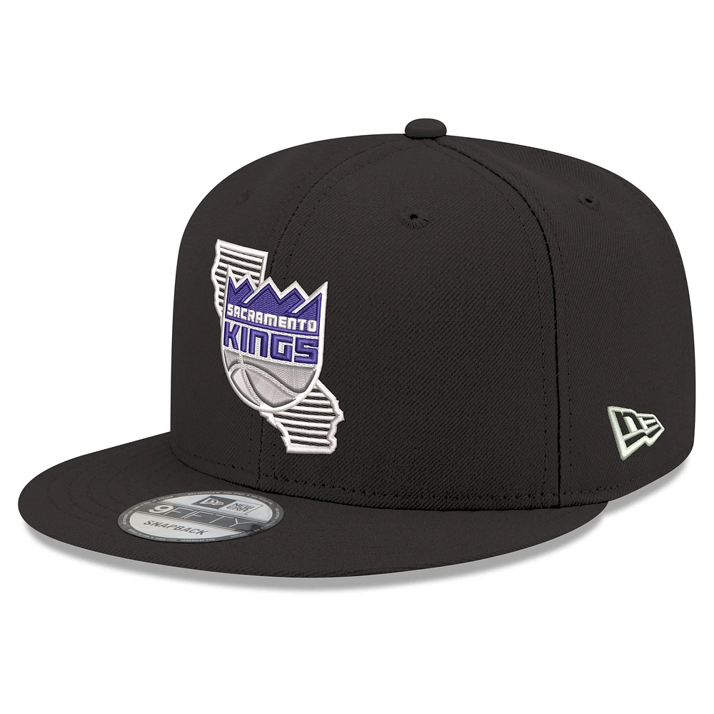 Casquette snapback 9FIFTY noire New Era pour homme, Sacramento Kings State Pride