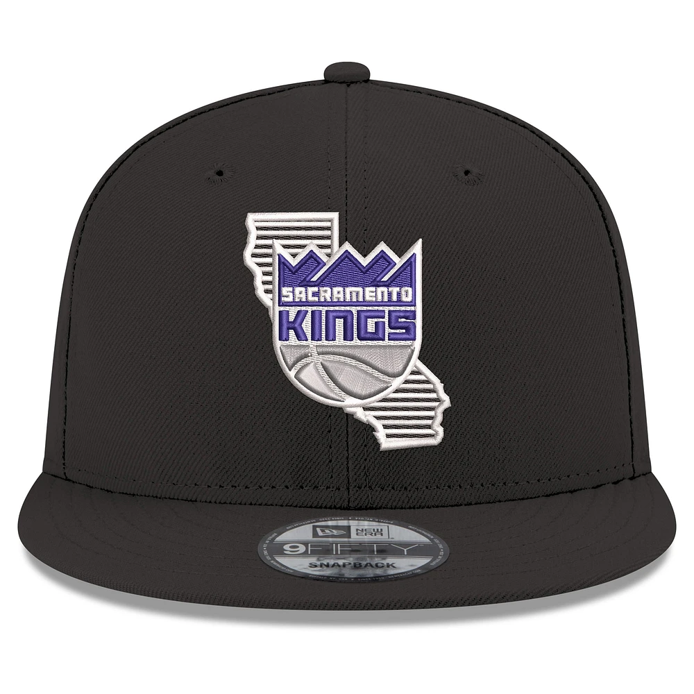 Casquette snapback 9FIFTY noire New Era pour homme, Sacramento Kings State Pride
