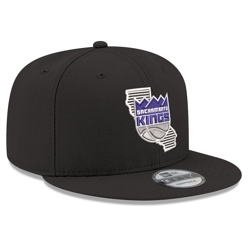 Casquette snapback 9FIFTY noire New Era pour homme, Sacramento Kings State Pride