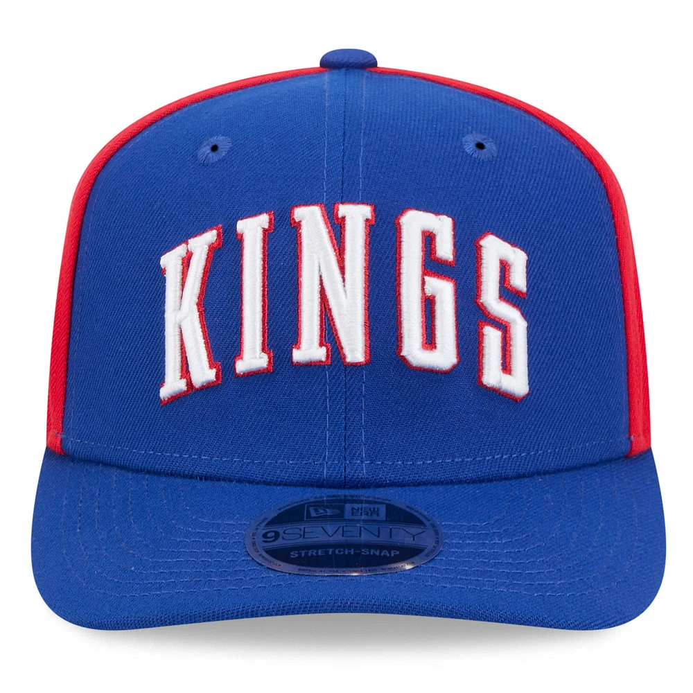 Casquette extensible à boutons-pression New Era Sacramento Kings City Edition 2024/25 bleue pour homme 9SEVENTY