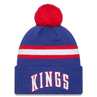 Bonnet tricoté à revers avec pompon Sacramento Kings City Edition 2024/25 bleu New Era pour homme