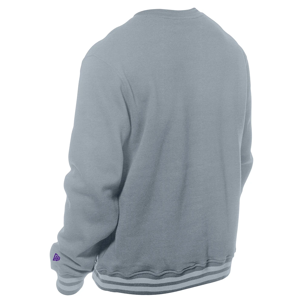 Sweat-shirt à capuche croisé en chenille gris Sacramento Kings pour homme New Era