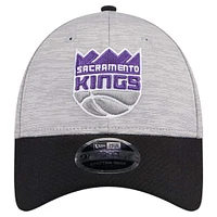 Men's New Era Heather Gray/Black Sacramento Kings Active Digi-Tech Two-Tone 9FORTY Adjustable Hat