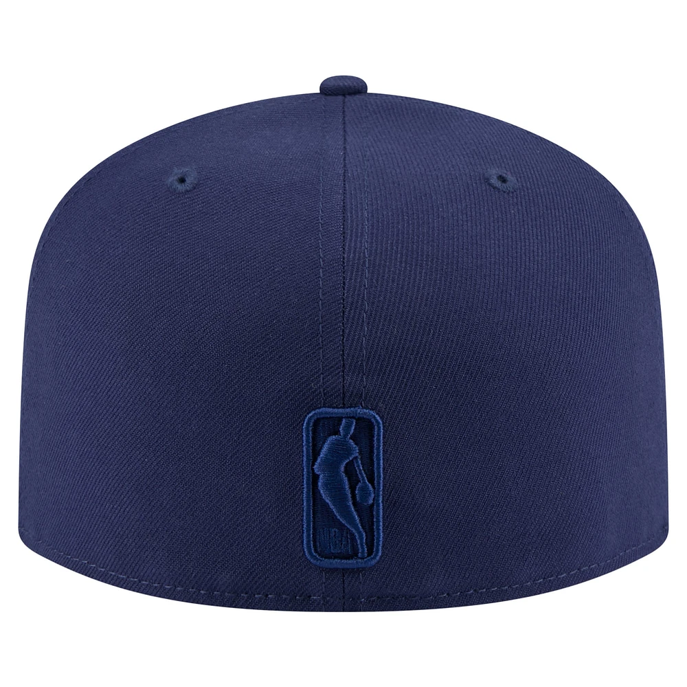 Men's New Era  Navy Sacramento Kings Colorpack A-Frame Pinch Front 59FIFTY Fitted Hat