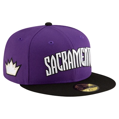 Casquette ajustée 59FIFTY pour homme New Era Sacramento Kings 2024/25 Classic Edition Jersey Hook Violet/Noir