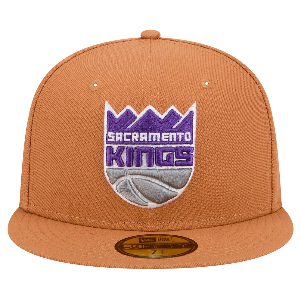 Men's New Era Tan Sacramento Kings Color Pack 59FIFTY Fitted Hat