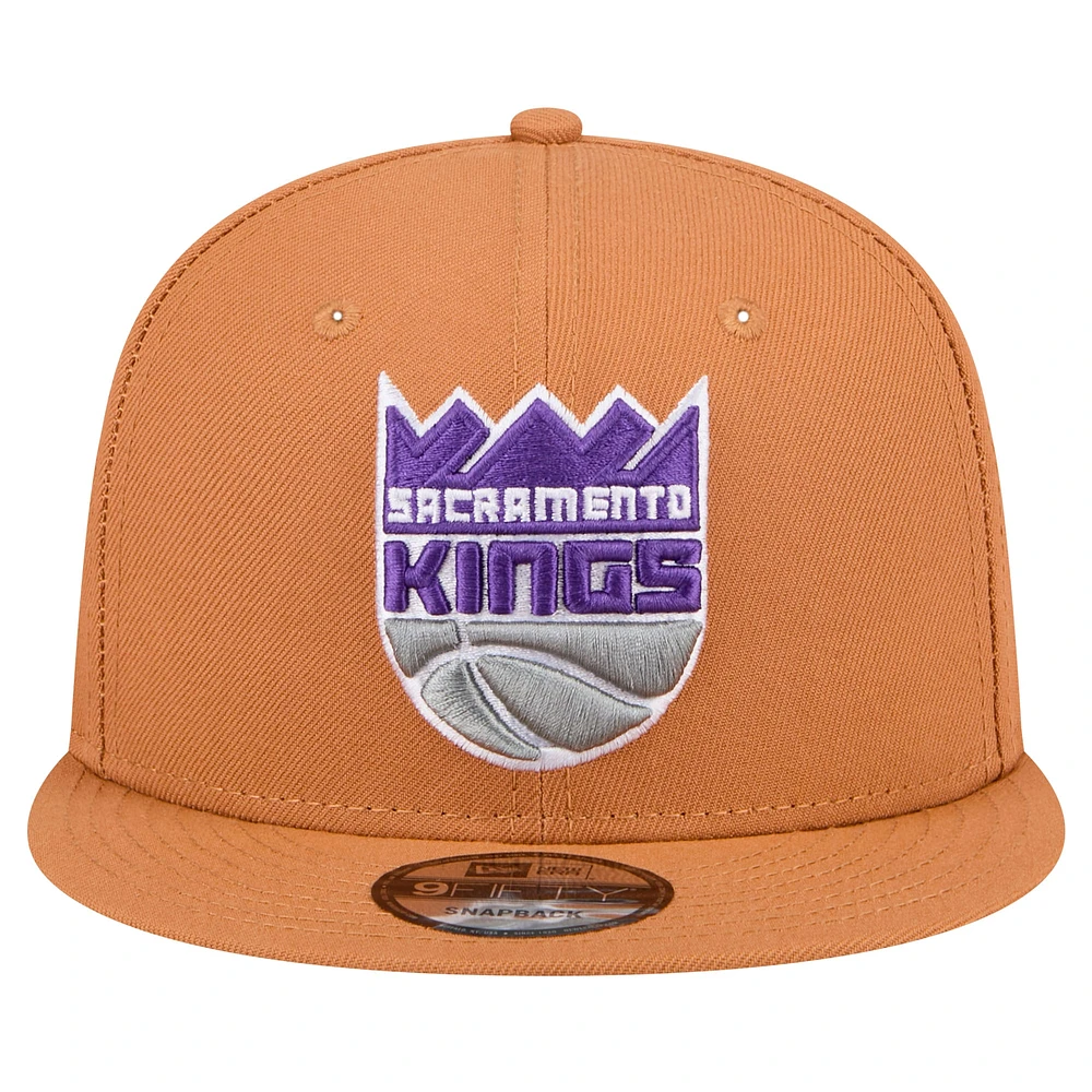 Men's New Era Tan Sacramento Kings Color Pack 9FIFTY Snapback Hat