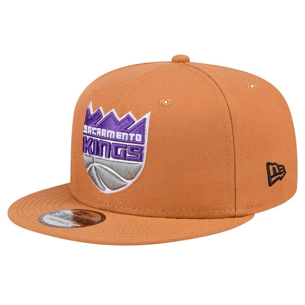 Men's New Era Tan Sacramento Kings Color Pack 9FIFTY Snapback Hat