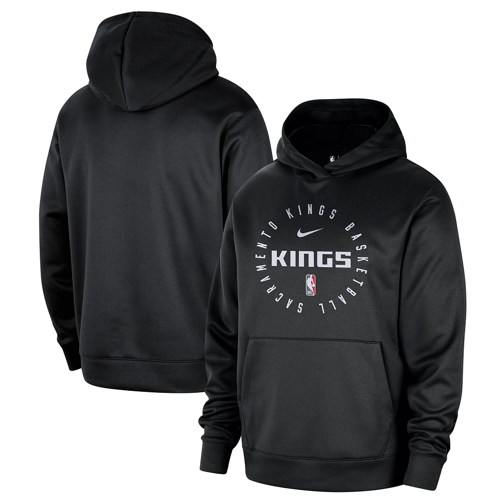 Sweat à capuche Nike Sacramento Kings Spotlight 2024/25 pour homme, noir, entraînement sur le terrain