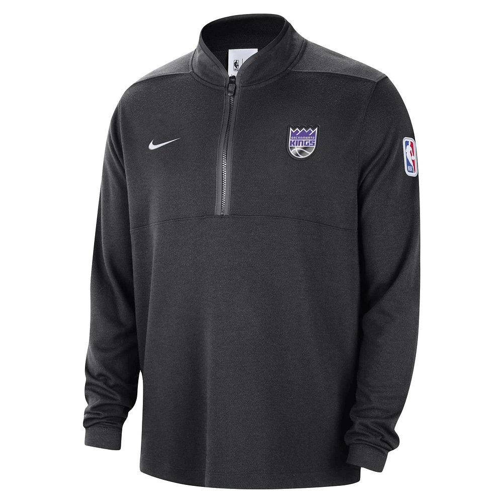 Veste à demi-zip Nike noire Sacramento Kings Authentic Performance pour homme