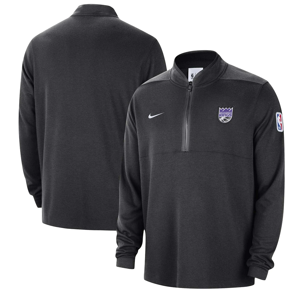 Men's Nike Black Sacramento Kings Authentic Performance Half-Zip Jacket