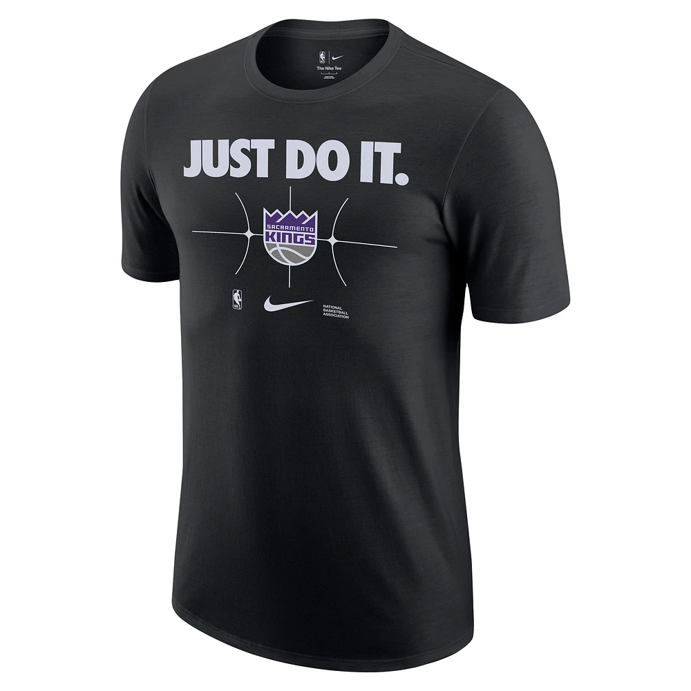 T-shirt Nike noir pour hommes des Sacramento Kings Just Do It