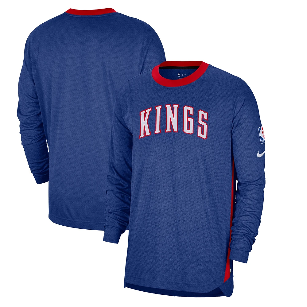 T-shirt de tir à manches longues Nike bleu Sacramento Kings 2024/25 City Edition Authentic Pregame Performance pour homme