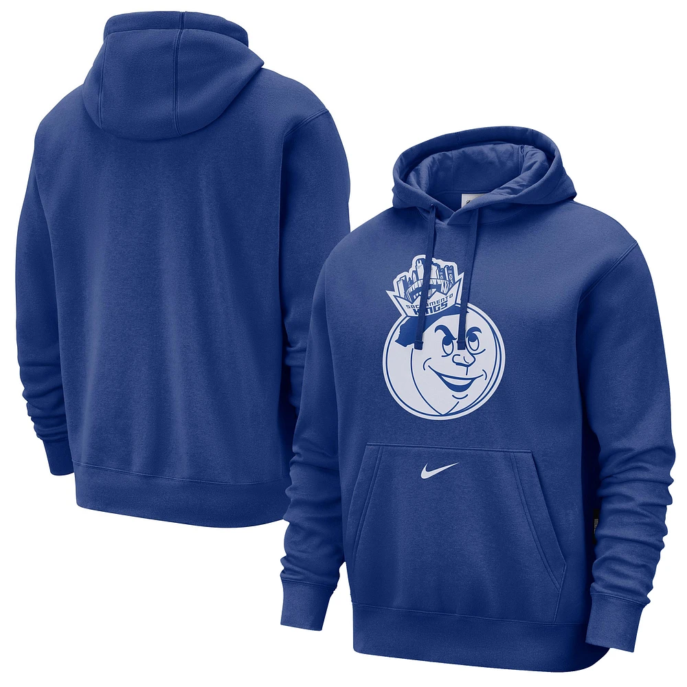 Men's Nike Blue Sacramento Kings 2024/25 City Edition Essential Club Pullover Hoodie