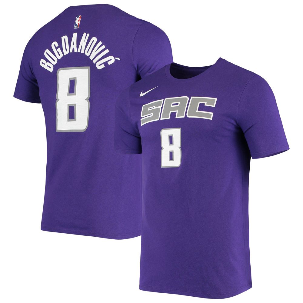 Men's Nike Bogdan Bogdanovic Purple Sacramento Kings Name & Number Performance T-Shirt