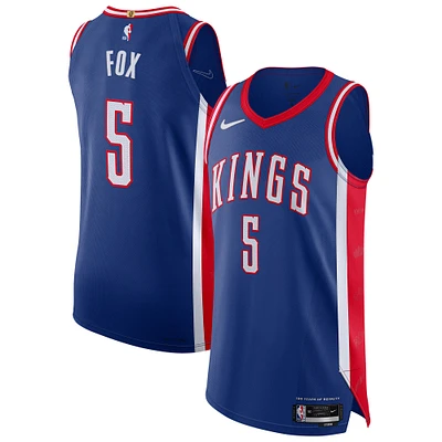 Maillot de joueur authentique Nike De'Aaron Fox pour homme Sacramento Kings 2024/25 bleu - Édition City