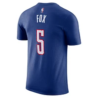 T-shirt Nike De'Aaron Fox pour homme, édition City 2024/25, bleu, avec nom et numéro, Sacramento Kings